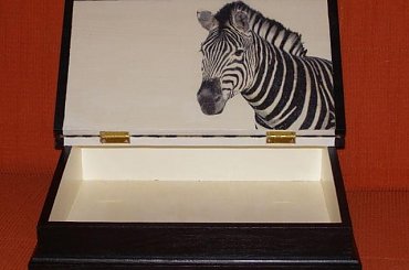 zebrowy sekretarzyk #decoupage