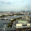 Golden Eye, widok z kabiny oka na Tamizę i zabudowania Londynu. #Golden #Eye #Londyn
