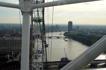 Golden Eye, widok z kabiny oka na Tamizę. #Golden #Eye #Londyn