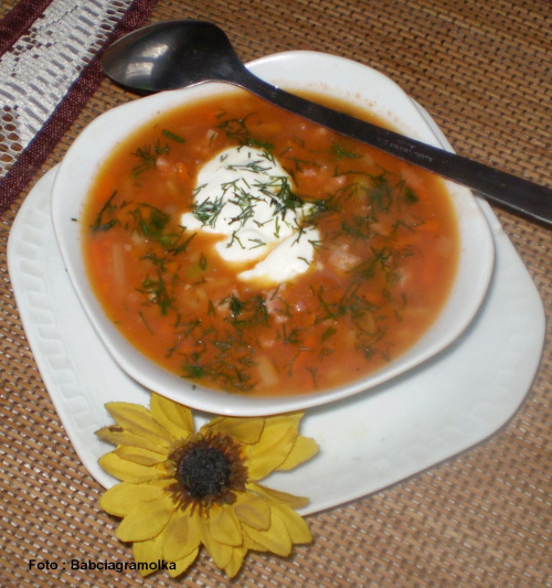 Pomidorowa śmieciuszka Niani #zupa #pomidorowa #pomidory #obiad #jedzenie #kulinaria