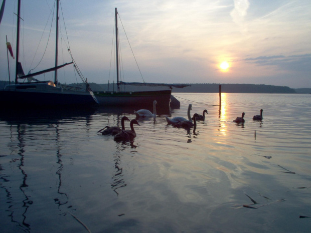 wschód słońca nad Jeziorem Niesłysz w Niesulicach 07.2004 #jezioro #wschód