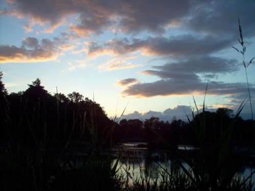 zachód słońca "Dzika Ochla" obok Zielonej Góry 06.2004 #zachód