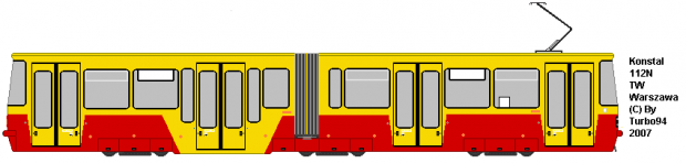 Konstal 112N #3001 - TW Warszawa. Jedyny tego typu egzemplarz na Świecie. Pierwszy częściowo niskopodłogowy tramwaj wyprodukowany w Polsce.