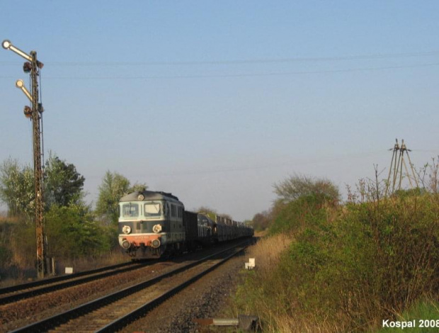 24.04.2008 (Szlak Kostrzyn - Dąbroszyn) ST43-195 z sztywnym z Poznania Franowa dojeżdża do kresu swej podróży.