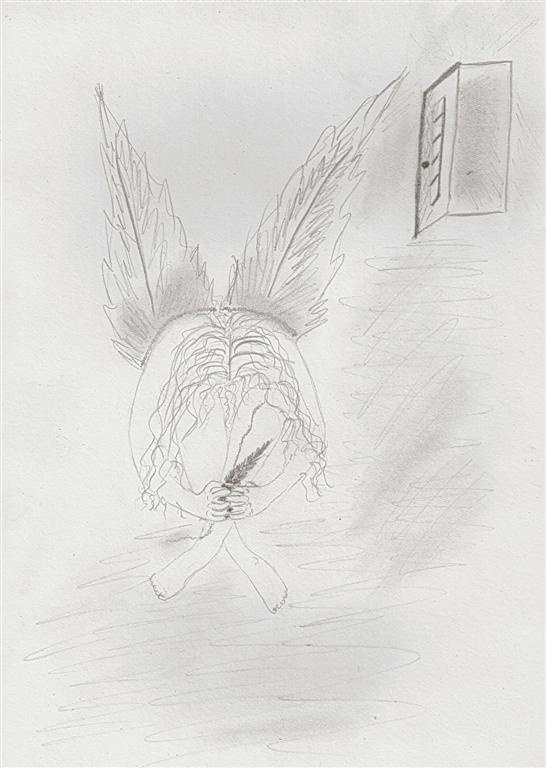#anioł #kobieta #szkic #rysunek