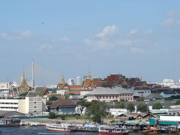 widok na Grand Palace z Wat Arun, Bangkok