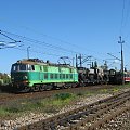 09.05.2008 ET22-724 (CM Łódź) z pociągiem wojskowym wjeżdża na stację towarową w Kostrzynie. Transport najprawdopodobnie do Prostyni.