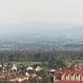 Widok na Beskid ze wzniesienia Skotnica 338m w Libiążu. W tle bardzo słabo majaczą Tatry :)