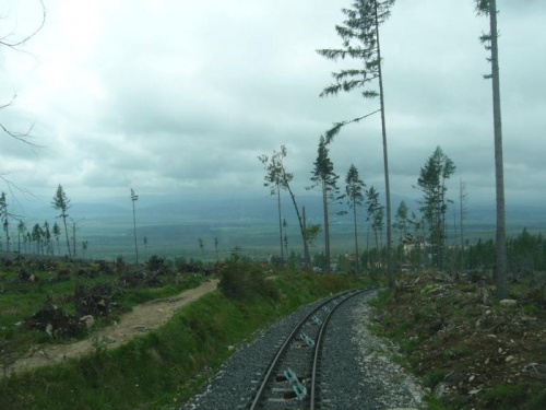 spustoszenie po wichurze 2004 z kolejki na Hrebenok