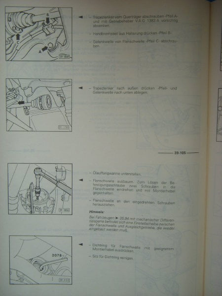 Repleitf AUDI C4 Getriebe 01E 5,6Gg Allrad 96...8