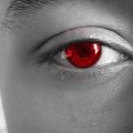 Moje piękne oko ;) #oko #czerń #czerwień #art #szary