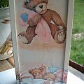 Drewniane pudełko ozdobione techniką decoupage