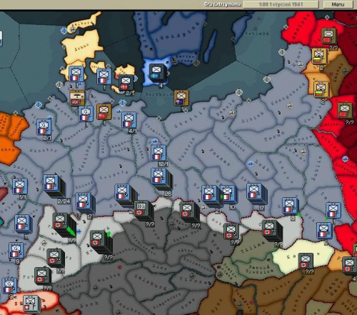 linia frontu na przełomie 1940/1941 r.
