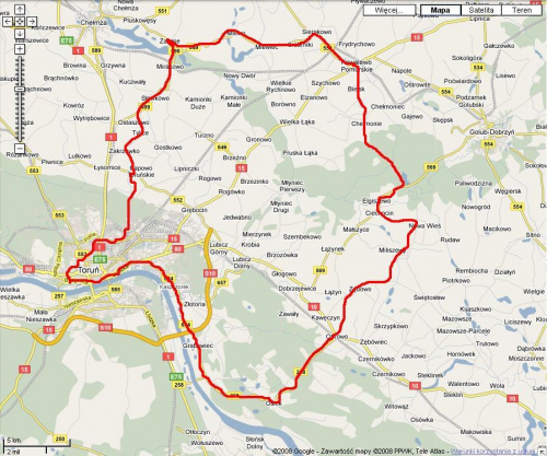 mapa wycieczki z 06.09.2008 (109km)