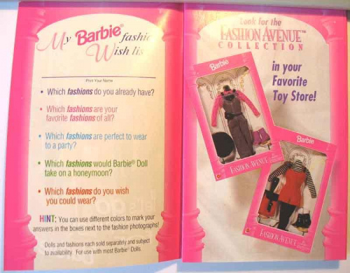 Katalog odziezy Fashion Avenue z 1995 #FashionAvenue #Mattel #Barbie #Ken