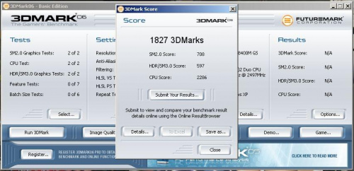 3D Mark06 - test GeForce 8400GS