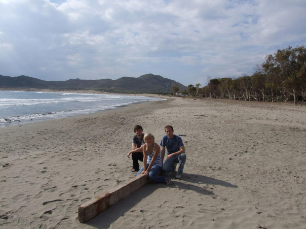 en la playa