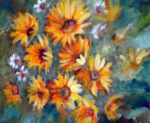 kwiaty olej 50-50 #kwiaty #malarstwo